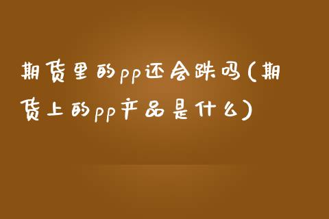 期货里的pp还会跌吗(期货上的pp产品是什么)_https://www.lcjysmgs.com_黄金期货直播喊单_第1张
