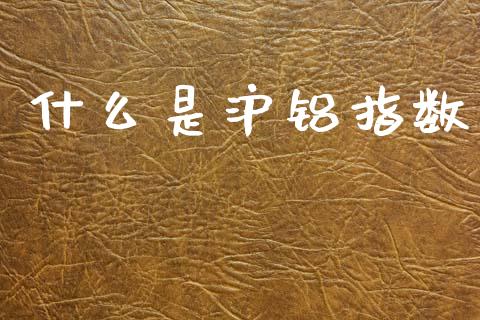 什么是沪铝指数_https://www.lcjysmgs.com_恒指直播平台_第1张