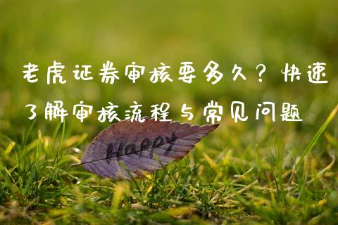 老虎证券审核要多久？快速了解审核流程与常见问题_https://www.lcjysmgs.com_黄金期货直播喊单_第1张