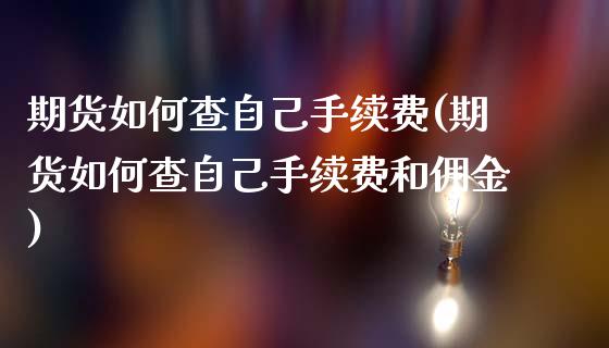 期货如何查自己手续费(期货如何查自己手续费和佣金)_https://www.lcjysmgs.com_恒指直播平台_第1张