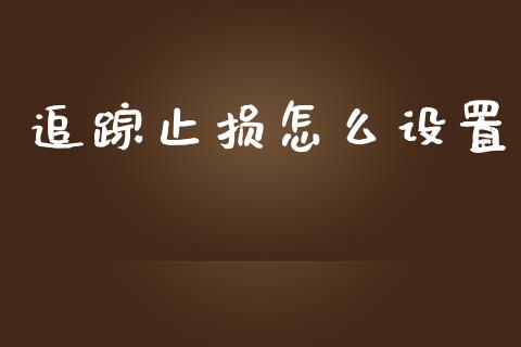 追踪止损怎么设置_https://www.lcjysmgs.com_德指行情直播_第1张