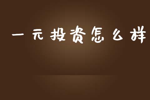 一元投资怎么样_https://www.lcjysmgs.com_德指行情直播_第1张