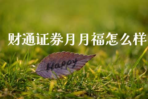 财通证券月月福怎么样_https://www.lcjysmgs.com_恒生指数直播_第1张