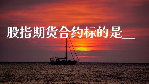 股指期货合约标的是___https://www.lcjysmgs.com_黄金期货直播喊单_第1张