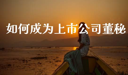 如何成为上市公司董秘_https://www.lcjysmgs.com_德指行情直播_第1张
