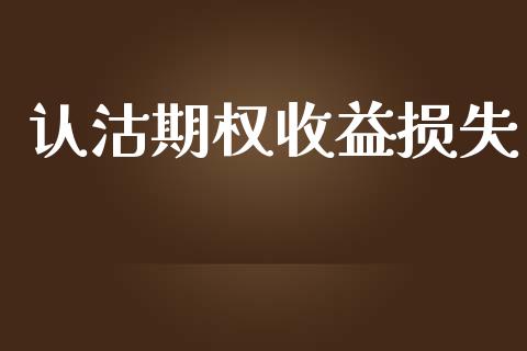 认沽期权收益损失_https://www.lcjysmgs.com_德指行情直播_第1张