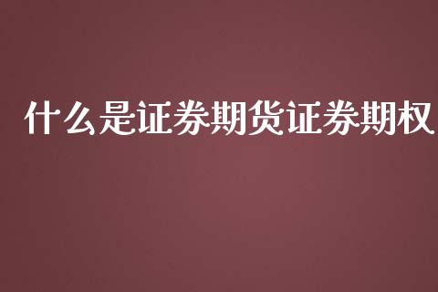 什么是证券期货证券期权_https://www.lcjysmgs.com_恒指直播平台_第1张