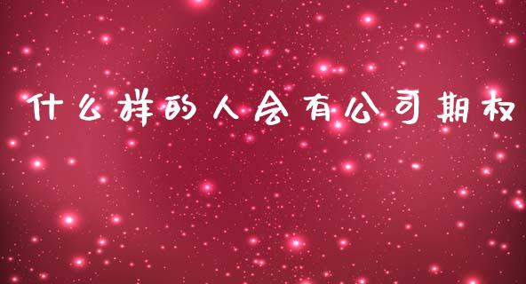 什么样的人会有公司期权_https://www.lcjysmgs.com_黄金期货直播喊单_第1张