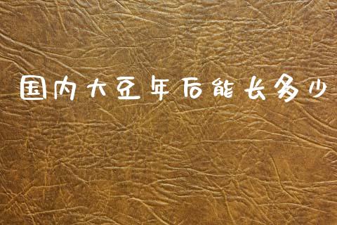 国内大豆年后能长多少_https://www.lcjysmgs.com_恒生指数直播_第1张