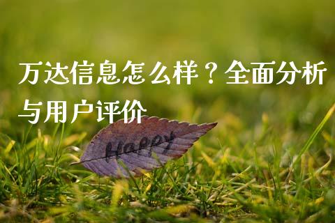 万达信息怎么样？全面分析与用户评价_https://www.lcjysmgs.com_恒指直播平台_第1张