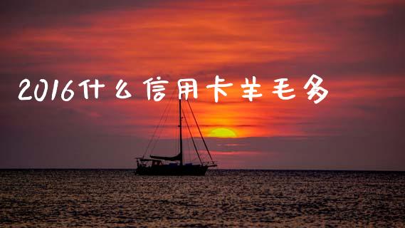 2016什么信用卡羊毛多_https://www.lcjysmgs.com_德指行情直播_第1张