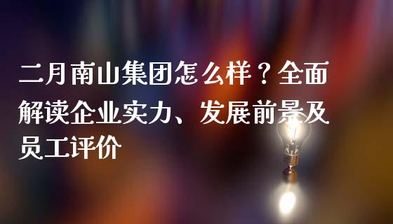 二月南山集团怎么样？全面解读企业实力、发展前景及员工评价_https://www.lcjysmgs.com_德指行情直播_第1张