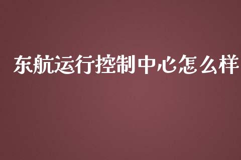 东航运行控制中心怎么样_https://www.lcjysmgs.com_恒指直播平台_第1张