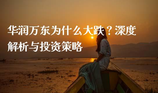华润万东为什么大跌？深度解析与投资策略_https://www.lcjysmgs.com_德指行情直播_第1张