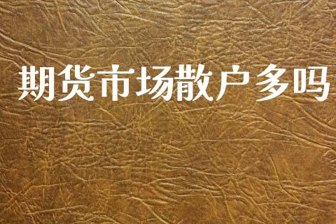 期货市场散户多吗_https://www.lcjysmgs.com_恒生指数直播_第1张
