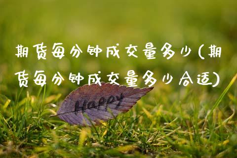 期货每分钟成交量多少(期货每分钟成交量多少合适)_https://www.lcjysmgs.com_德指行情直播_第1张