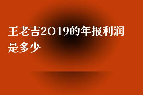 王老吉2O19的年报利润是多少_https://www.lcjysmgs.com_黄金期货直播喊单_第1张