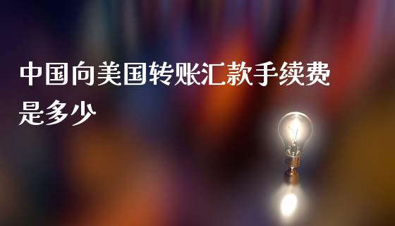 中国向美国转账汇款手续费是多少_https://www.lcjysmgs.com_黄金期货直播喊单_第1张