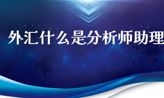 外汇什么是分析师助理_https://www.lcjysmgs.com_德指行情直播_第1张