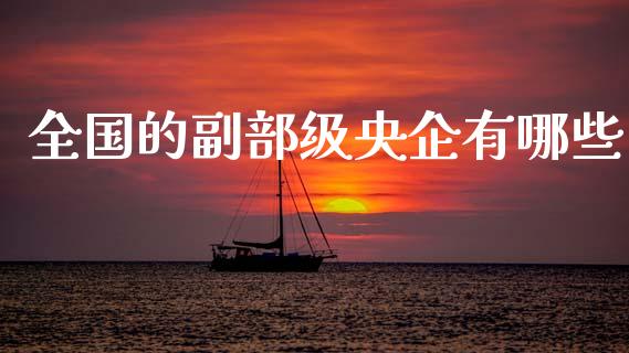 全国的副部级央企有哪些_https://www.lcjysmgs.com_恒生指数直播_第1张