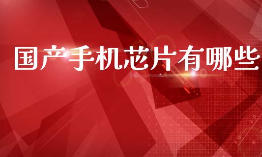 国产手机芯片有哪些_https://www.lcjysmgs.com_德指行情直播_第1张