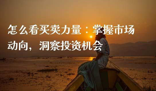 怎么看买卖力量：掌握市场动向，洞察投资机会_https://www.lcjysmgs.com_恒指直播平台_第1张