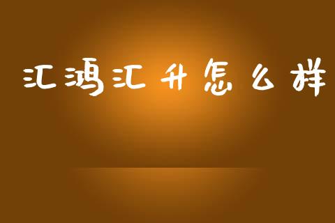 汇鸿汇升怎么样_https://www.lcjysmgs.com_黄金期货直播喊单_第1张