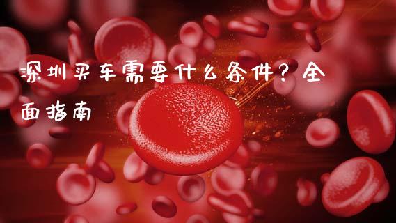 深圳买车需要什么条件？全面指南_https://www.lcjysmgs.com_黄金期货直播喊单_第1张