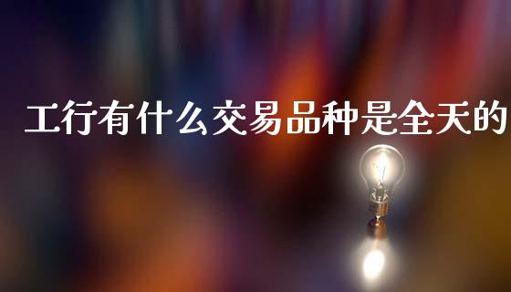 工行有什么交易品种是全天的_https://www.lcjysmgs.com_德指行情直播_第1张
