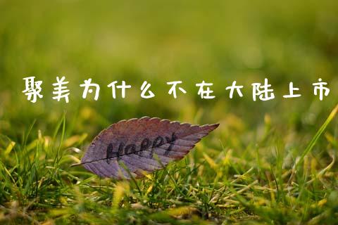 聚美为什么不在大陆上市_https://www.lcjysmgs.com_德指行情直播_第1张