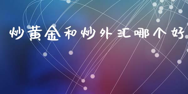 炒黄金和炒外汇哪个好_https://www.lcjysmgs.com_德指行情直播_第1张