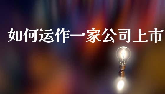 如何运作一家公司上市_https://www.lcjysmgs.com_黄金期货直播喊单_第1张