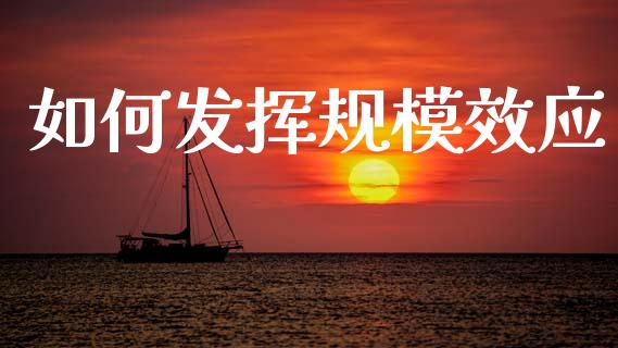 如何发挥规模效应_https://www.lcjysmgs.com_黄金期货直播喊单_第1张