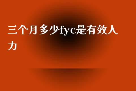 三个月多少fyc是有效人力_https://www.lcjysmgs.com_恒生指数直播_第1张