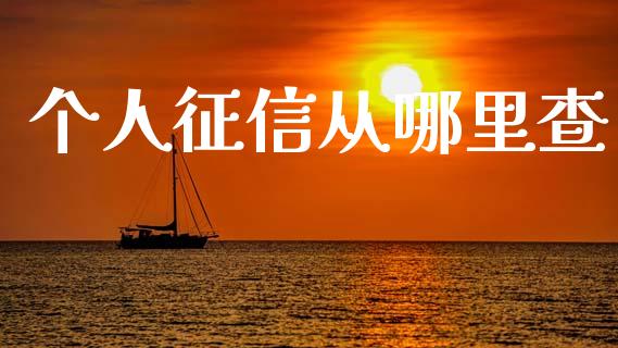 个人征信从哪里查_https://www.lcjysmgs.com_德指行情直播_第1张