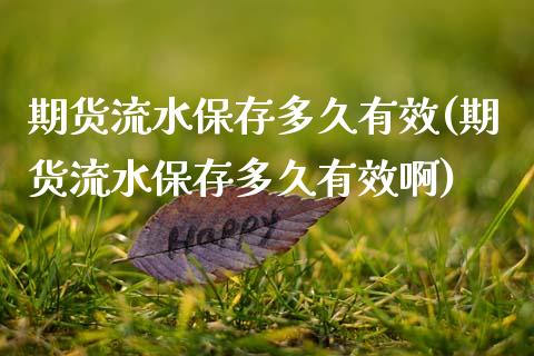 期货流水保存多久有效(期货流水保存多久有效啊)_https://www.lcjysmgs.com_恒生指数直播_第1张