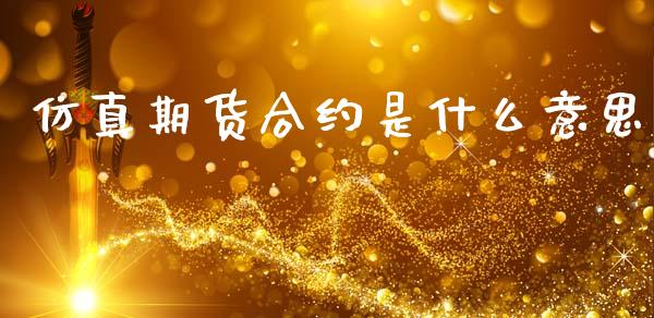 仿真期货合约是什么意思_https://www.lcjysmgs.com_恒指直播平台_第1张