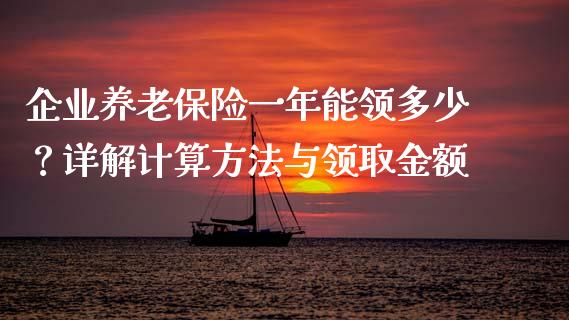 企业养老保险一年能领多少？详解计算方法与领取金额_https://www.lcjysmgs.com_黄金期货直播喊单_第1张