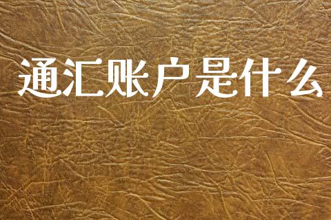 通汇账户是什么_https://www.lcjysmgs.com_德指行情直播_第1张
