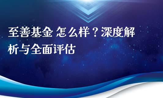 至善基金 怎么样？深度解析与全面评估_https://www.lcjysmgs.com_黄金期货直播喊单_第1张