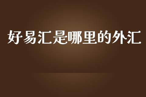 好易汇是哪里的外汇_https://www.lcjysmgs.com_恒生指数直播_第1张