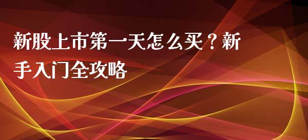 新股上市第一天怎么买？新手入门全攻略_https://www.lcjysmgs.com_德指行情直播_第1张