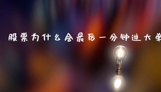 股票为什么会最后一分钟进大单_https://www.lcjysmgs.com_黄金期货直播喊单_第1张