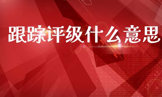 跟踪评级什么意思_https://www.lcjysmgs.com_恒指直播平台_第1张