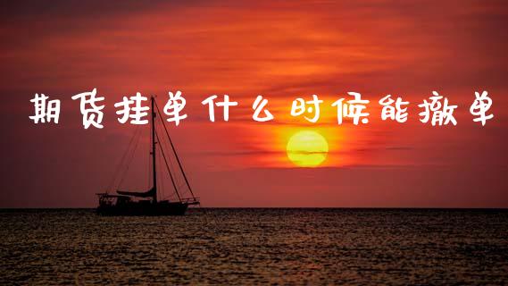 期货挂单什么时候能撤单_https://www.lcjysmgs.com_德指行情直播_第1张