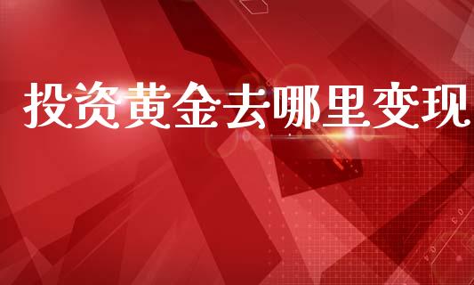 投资黄金去哪里变现_https://www.lcjysmgs.com_恒生指数直播_第1张