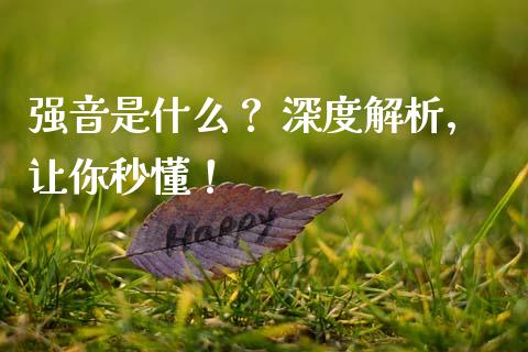 强音是什么？ 深度解析，让你秒懂！_https://www.lcjysmgs.com_恒生指数直播_第1张
