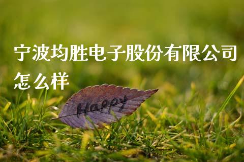 宁波均胜电子股份有限公司怎么样_https://www.lcjysmgs.com_德指行情直播_第1张