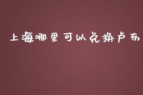 上海哪里可以兑换卢布_https://www.lcjysmgs.com_德指行情直播_第1张
