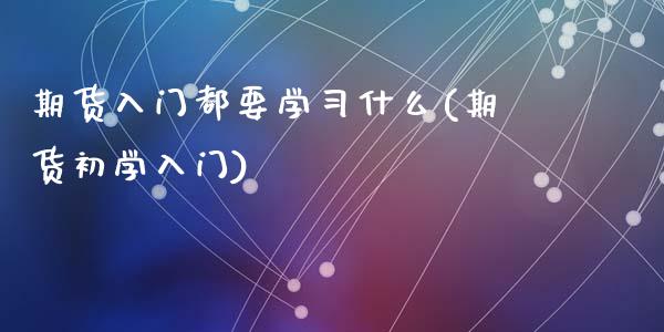 期货入门都要学习什么(期货初学入门)_https://www.lcjysmgs.com_德指行情直播_第1张